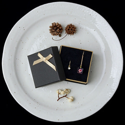 粉色虎杖施華洛世奇耳環/耳環禮物生日禮物禮物包裝婚禮被稱為 第3張的照片