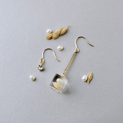 珍珠米和施華洛世奇耳環/耳環（結婚，被叫，生日石選擇，生日禮物，包裝） 第2張的照片