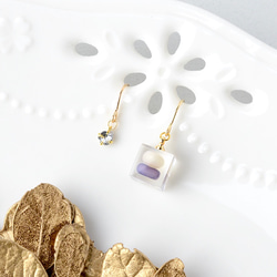 玻璃寶石錐和施華洛世奇耳環/耳環 [定做] 禮物 生日禮物 禮物包裝 婚禮 第1張的照片