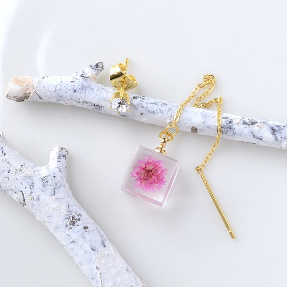 粉色虎杖美國耳環施華洛世奇耳釘禮物生日禮物禮物包裝 第3張的照片
