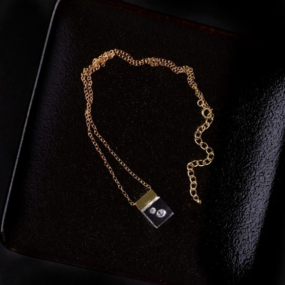 立方氧化鋯小項鍊 14kgf 金色 [定做] 禮物 生日禮物 禮品包裝 第3張的照片