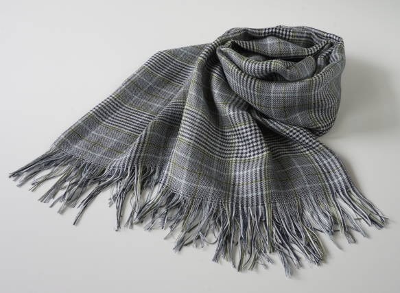 Creema限定再販1枚 】 ｼﾙｸ70％ｶｼﾐﾔ30％ グレンチェック ストール