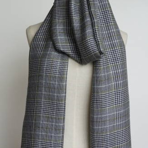 Creema限定再販1枚 】 ｼﾙｸ70％ｶｼﾐﾔ30％ グレンチェック ストール