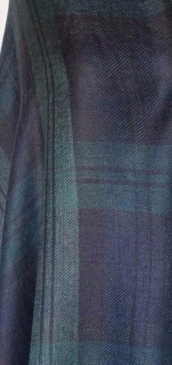 <限定１枚再販>　ｼﾙｸ70％ｶｼﾐﾔ30％ｽﾄｰﾙ　ブラックウォッチ　SICAC001 5枚目の画像