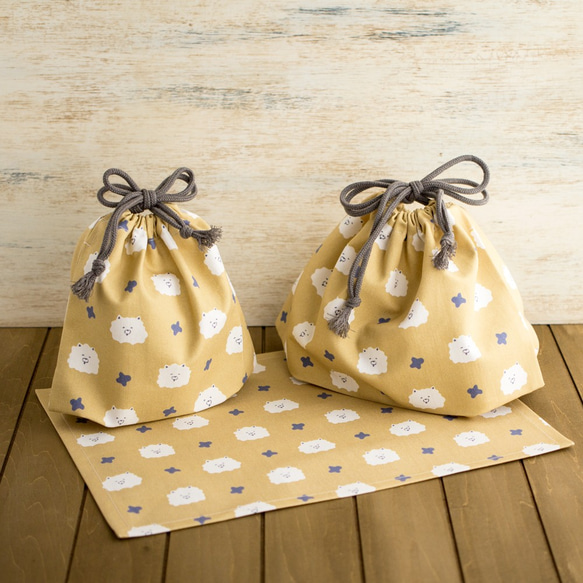 売り切れました！入園 3点セット♪お弁当袋、コップ袋、ランチョンマット