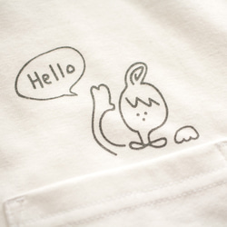 ポケットからHello! Tシャツ（ホワイト） 2枚目の画像