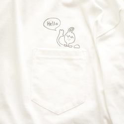 ポケットからHello! Tシャツ（ホワイト） 3枚目の画像