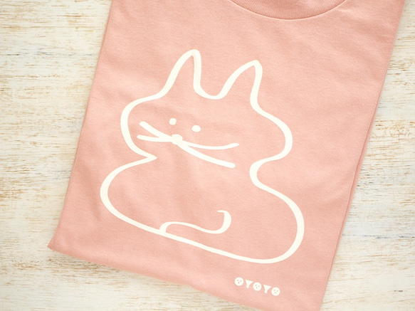 koubako-neko ねこ柄Tシャツ（ダスティピンク） 3枚目の画像