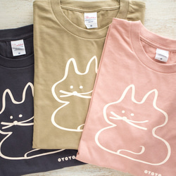 koubako-neko ねこ柄Tシャツ（ダスティピンク） 4枚目の画像