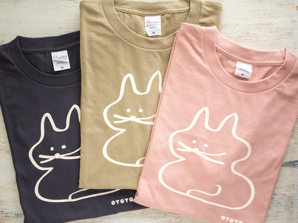 koubako-neko ねこ柄Tシャツ（ダスティピンク） 4枚目の画像