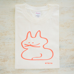 koubako-neko ねこ柄Tシャツ （アイボリー × ネオンカラー【Special Edition】） 1枚目の画像