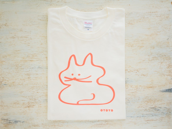 koubako-neko ねこ柄Tシャツ （アイボリー × ネオンカラー【Special Edition】） 1枚目の画像