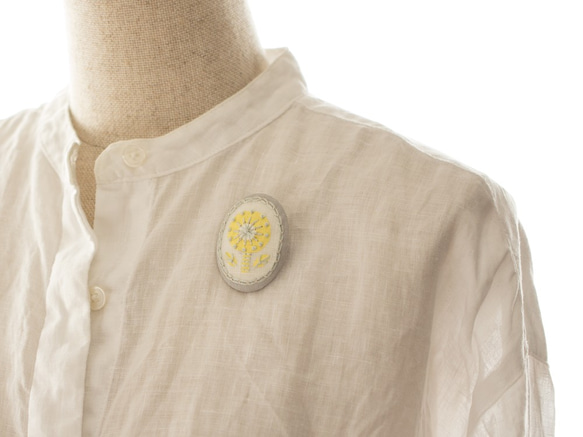 シャイニーガールのボタニカル刺繍ブローチ 8枚目の画像