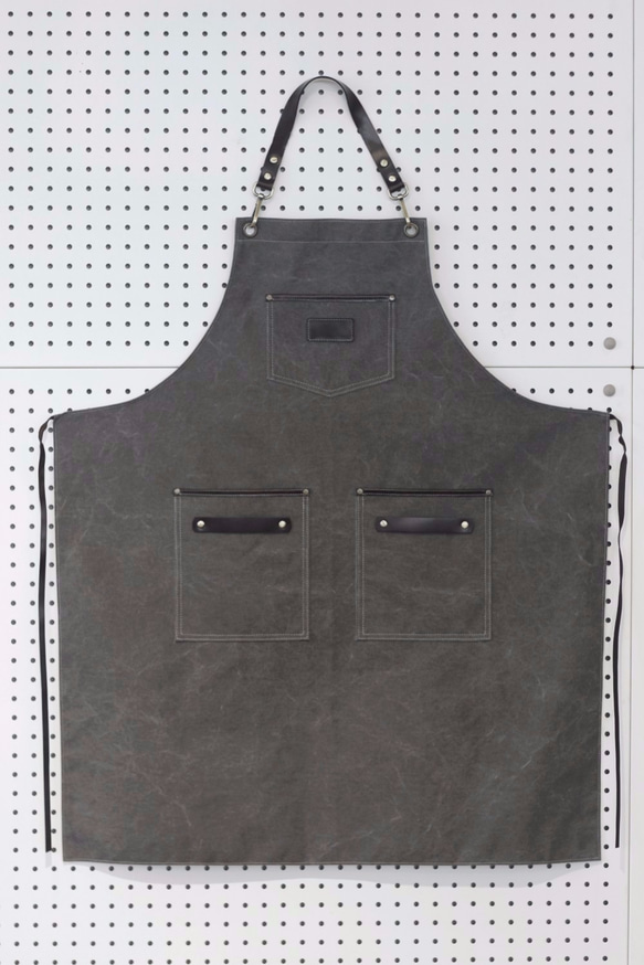 Handmade leather canvas apron 1枚目の画像