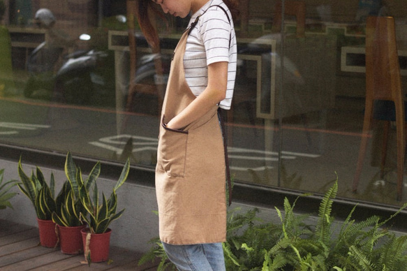 Handmade leather canvas apron 2枚目の画像