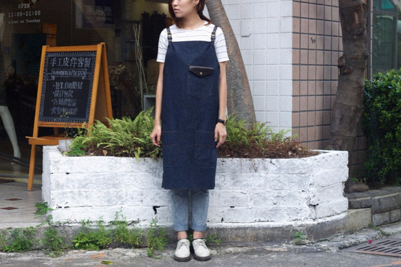 Handmade leather canvas apron 5枚目の画像