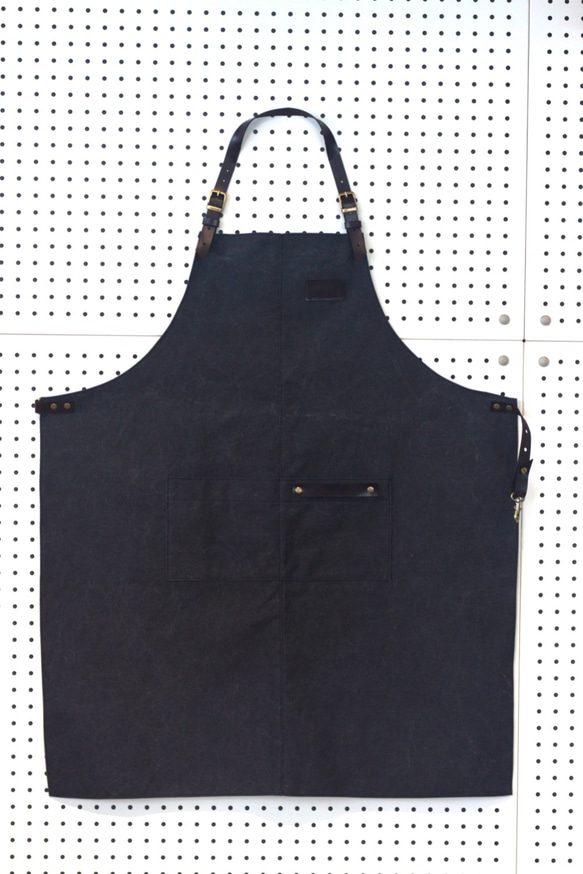 Handmade leather canvas apron 5枚目の画像