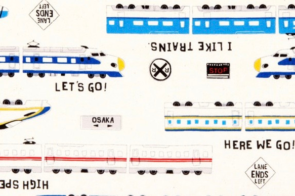 ＊送料無料＊電車だいすき（生成り）　お弁当きんちゃく袋 4枚目の画像