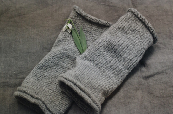hand knit arm warmers 2枚目の画像