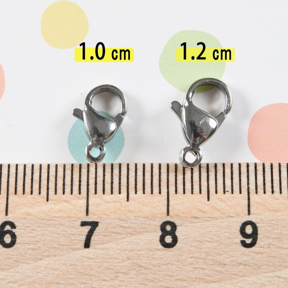 (ss-00225)サージカルステンレス 316 カニカン シルバー 1.2cm 20個 金具 マスクチャーム 5枚目の画像