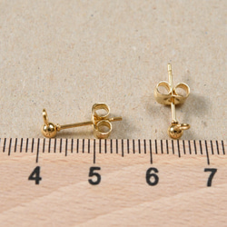 (ss-00234)ステンレス 316 カン付き ボール ピアス ゴールド 3mm×ゴールドキャッチ20個 (10ペア) 3枚目の画像