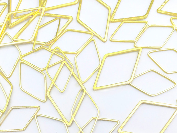 フレームパーツ ゴールド ダイヤ ひし形 3サイズmix【0.9cm 1.0cm 1.3