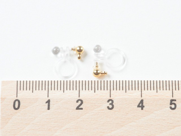 (i-19)ノンホールピアス 樹脂 カン付き ゴールド 10個 ピアスみたいなイヤリングパーツ ハンドメイド 材料 3枚目の画像