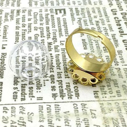 (gd_004_gold)ガラスドーム リングセッティング3色 ゴールド レジン 材料 指輪 パーツ アクセサリーパーツ 3枚目の画像