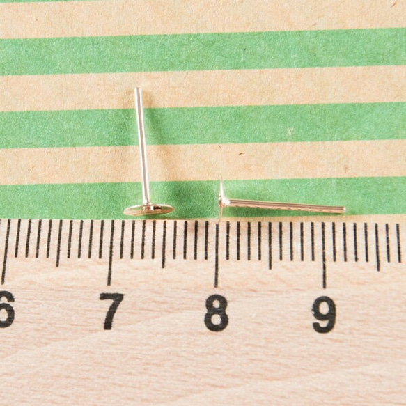 (e-00166)	 (皿のサイズ)5mm ピアス ピンクゴールド 平皿タイプ×ピンクゴールドキャッチセット 100個 3枚目の画像