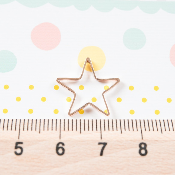 (fp-31_16cm)フレームパーツ ピンクゴールド スター 星型 1.6cm 【サイズ中】 10個 レジンクラフト 4枚目の画像