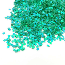 (rp-41-turquoise)星型 キラキラミニパーツ スター レジン 封入 約1g ターコイズ 青緑 3枚目の画像