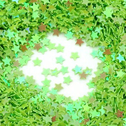 (rp-20)星型 キラキラミニパーツ スター レジン 封入 約1g グリーン 黄緑 素材 材料 1枚目の画像