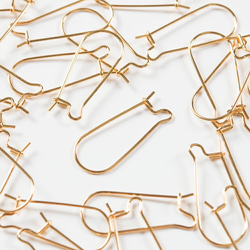 (ss-00143)サージカルステンレス 316 キドニーフック U字 ピアス ゴールド 25mm 20個 2枚目の画像