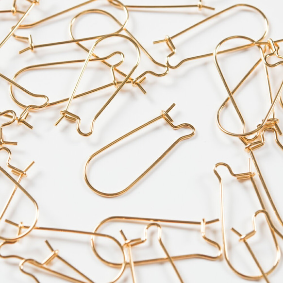 (ss-00143)サージカルステンレス 316 キドニーフック U字 ピアス ゴールド 25mm 20個 2枚目の画像