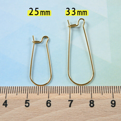 (ss-00143)サージカルステンレス 316 キドニーフック U字 ピアス ゴールド 25mm 20個 4枚目の画像