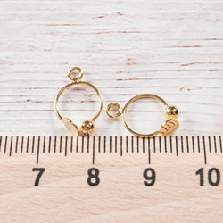 (e-00198)フープイヤリング 丸玉 ゴールド カン付き 10個 イヤリング 金具 パーツ ハンドメイド 材料 4枚目の画像