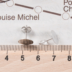 (ss-00175)サージカルステンレス 316L 10mm ピアス シルバー 平皿タイプ×シルバーキャッチセット 3枚目の画像
