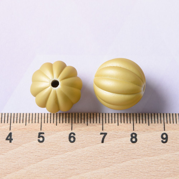 (bs-00039)かぼちゃ型 ビーズ ゴールド 16.5mm 10粒 ネックレス ブレスレット パーツ ハンドメイド 5枚目の画像