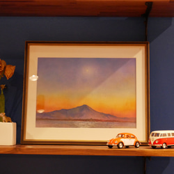 水彩画 陸揚げ船(原画)額装付き 夕日／船（水彩・額付き・送料無料） 絵画 Tsumori.Y 通販