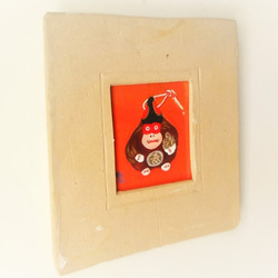 「起土人形・寿猿」　日本画【陶器の額縁入り】 3枚目の画像