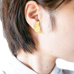 Bokoboko 半月黃銅夾式耳環【鈦耳環可選】 第4張的照片
