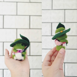 「接單製作」旅かえる 旅行青蛙~療愈 羊毛氈 （含帽子及包袱）6厘米套組 第1張的照片