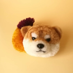 &quot;オーダーメイキング&quot; Weichai犬の頭の肖像画手作りウールフェルトふわふわのボールカー揺れ頭の装飾品/ 3枚目の画像