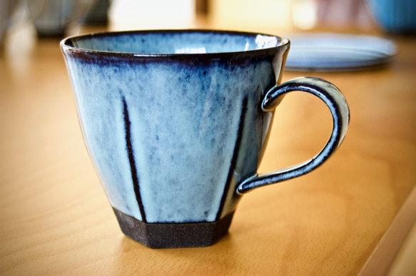 【限定】ミントブルーゆったり使えるマグカップ　持ちやすい取手　たっぷり入る　 2枚目の画像