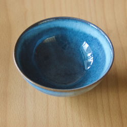 【個数限定】ふわふわコバルトブルーのライスボウル　お茶碗　手のひらサイズ　ご飯茶碗 5枚目の画像