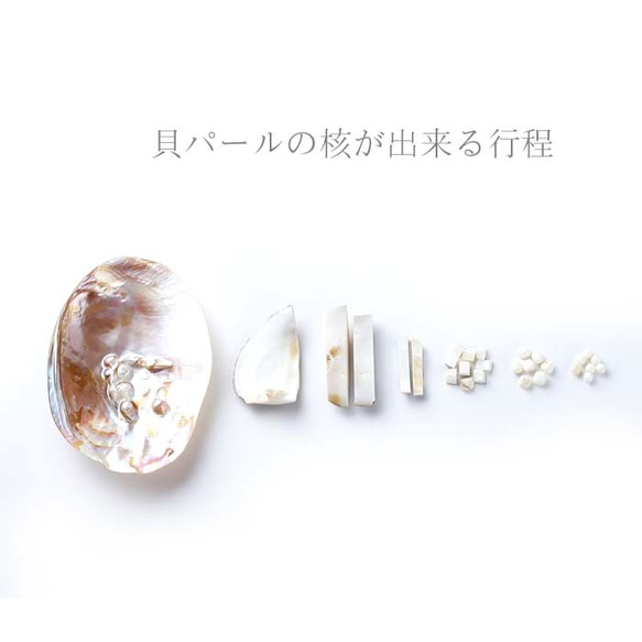 幼兒園入口 8mm 42cm 貝殼珍珠 [Senshu Shell Pearl] 項鍊/耳環套裝 畢業典禮 婚禮場合 標準尺寸 第8張的照片