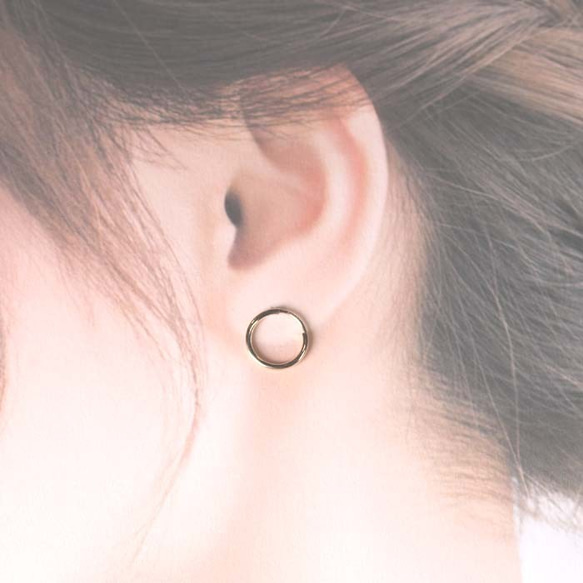 【14K GOLD FILLED】P108 1.2mmX12mm HOOP フープ メッキが剥げない 14KGF　 3枚目の画像