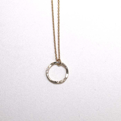 14K GOLD FILLED】N102 11mm 40cm デザインリングネックレス