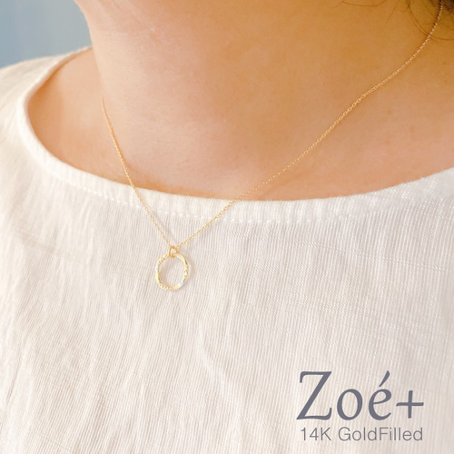 14K GOLD FILLED】N102 11mm 40cm デザインリングネックレス