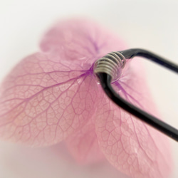 【現品売り】[ピンク]紫陽花とキュービックジルコニアのヘアピン(Uピン) 6枚目の画像